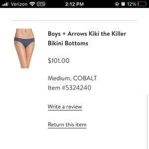 Boys + Arrows Kiki the Killer Bikini Bottoms in Cobalt